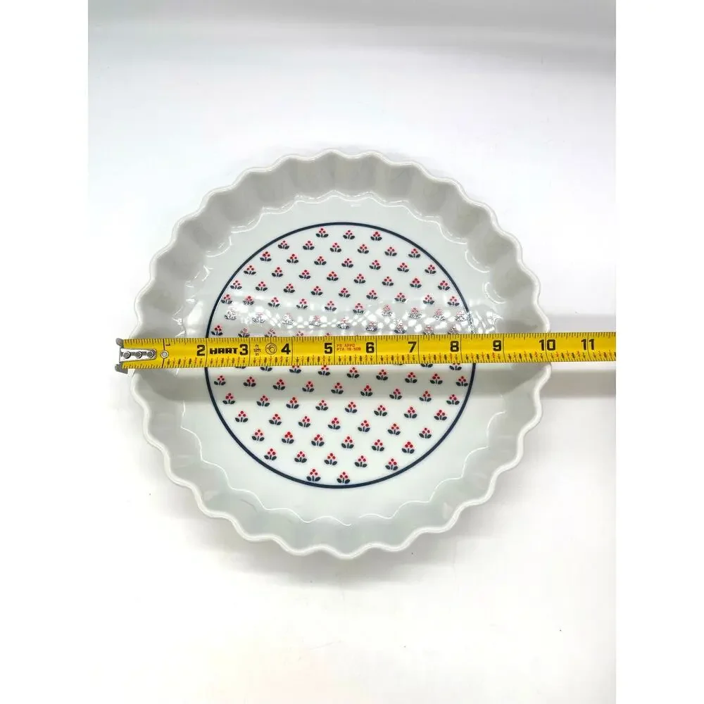 Vintage Copco 1982 Fine Porcelain Pie Quiche Scalloped Baking Dish 10